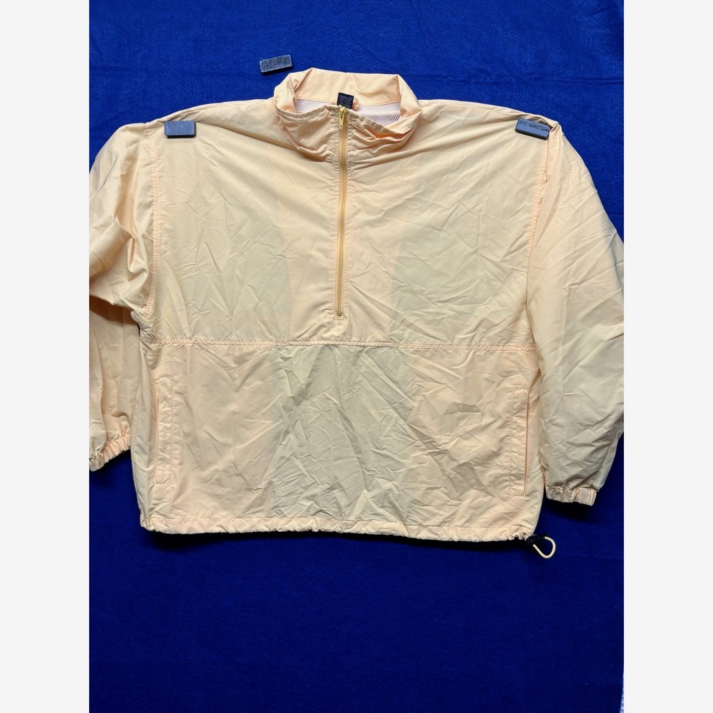 Gorpcore Unisex Lands' End Half-Zip Windbreaker Jacket Large Yellow